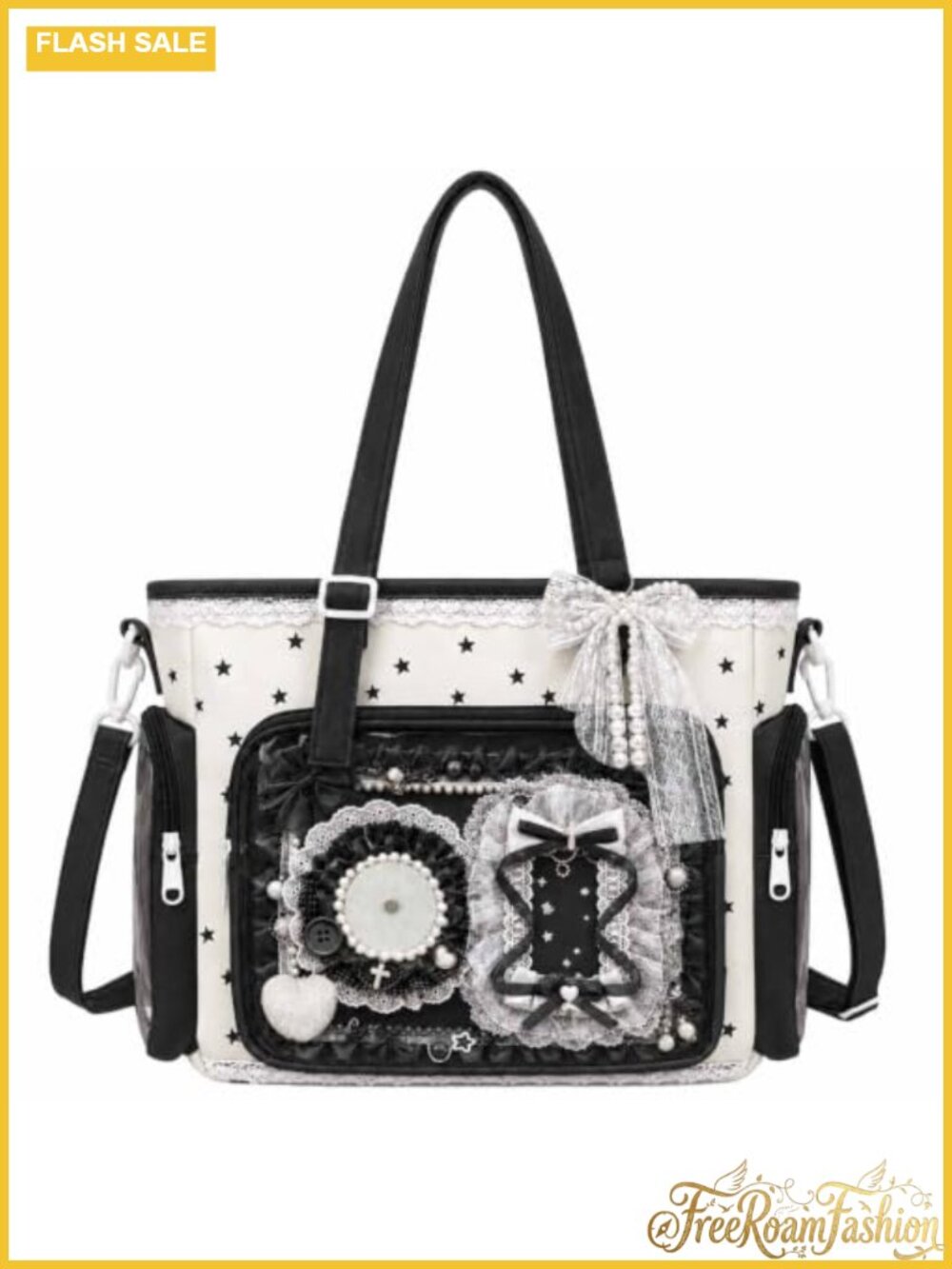 Ita Bag Clear Window Crossbody with DIY Accessory Kit & Lace Detail